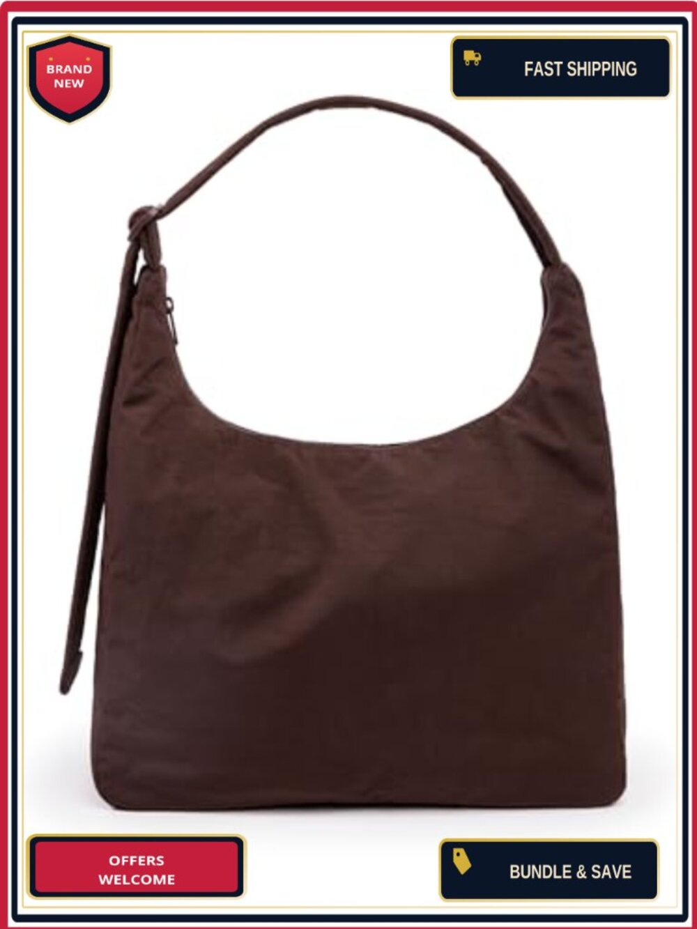 Nylon Shoulder Bag Quilted Adjustable Strap Recycled Machine Washable